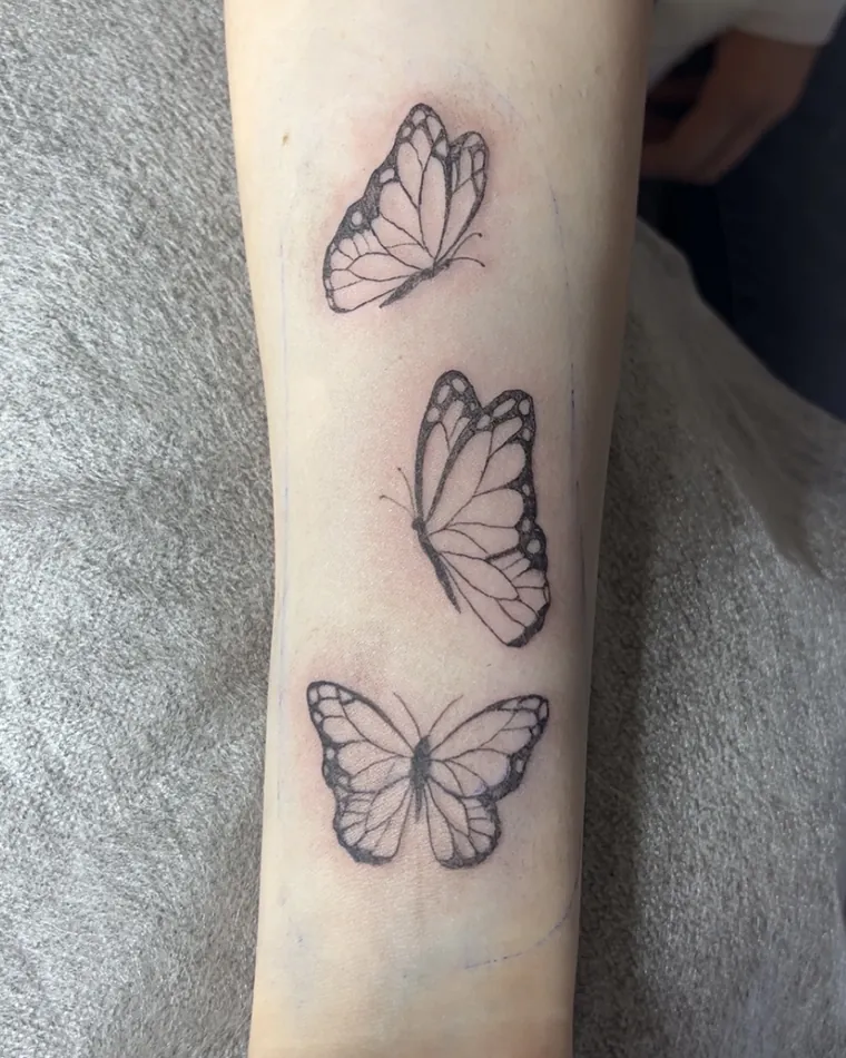 Butterflies, fertiges Tattoo